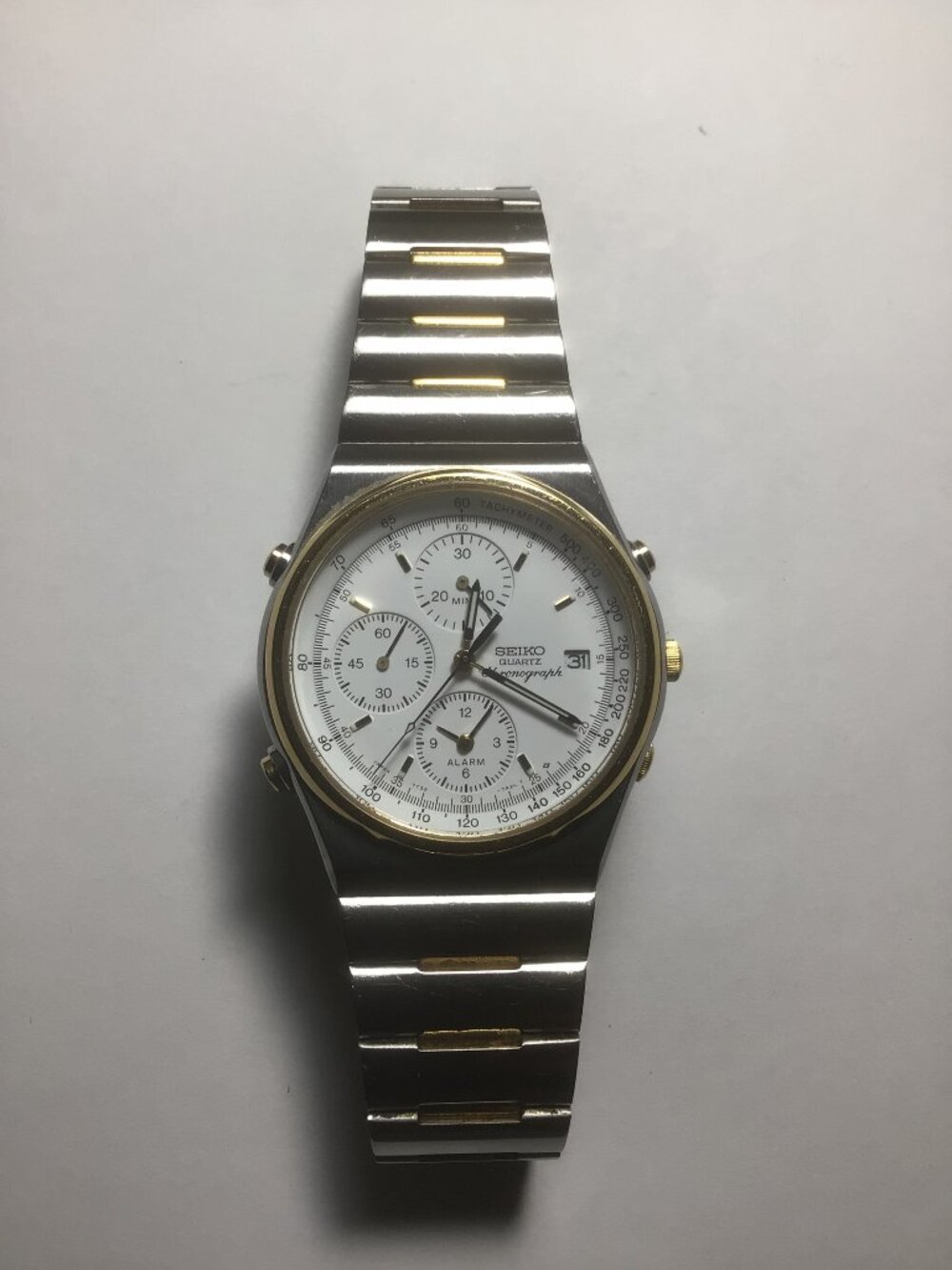 Seiko rare vintage chronograph gold and silver 38mm